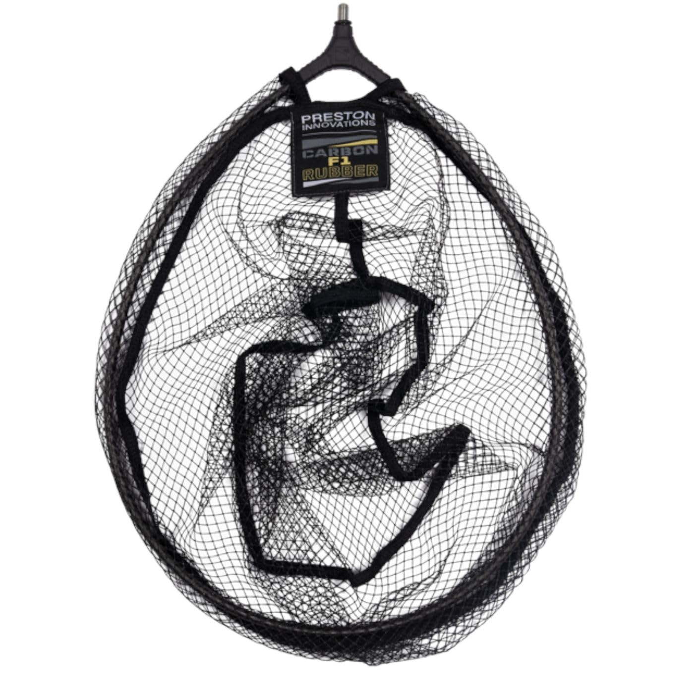 Preston Innovations Carbon F1 Latex Landing Net 16" 40cm | Coarse Fishing Landing Net | Strong, Lightweight Carbon Frame | for Bagging Up on Commercial Venues | Anti-Snag Mesh | Code P0140059