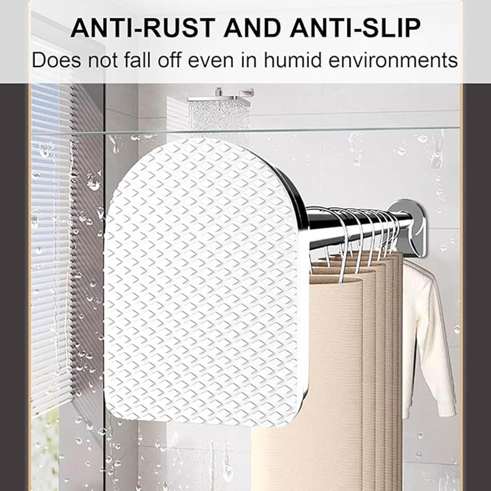 Ausziehbare Federvorhangstange, Hochleistungs-Duschvorhangstange, Verstellbare Gardinenstange, Duschspannstange für Badezimmer Wohnzimmer, Spannstange Ohne Bohren(Size:110-200cm)