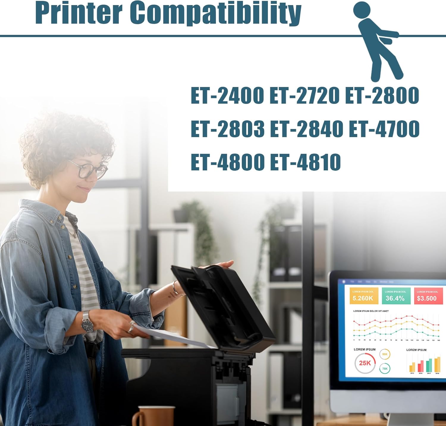 T522 Ink Bottles Combo Pack, Replacement for t522 Ink Refill Bottles for ET-2720 ET-4700 ET-2803 ET-2800 ET-4800 ET-2400 ET-2840 ET-4810 Printers (10-Pack)