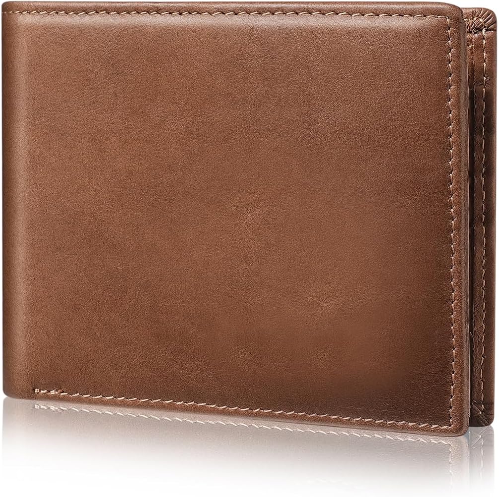 Genuine Leather Wallet for Men Bifold RFID Blocking Wallets with