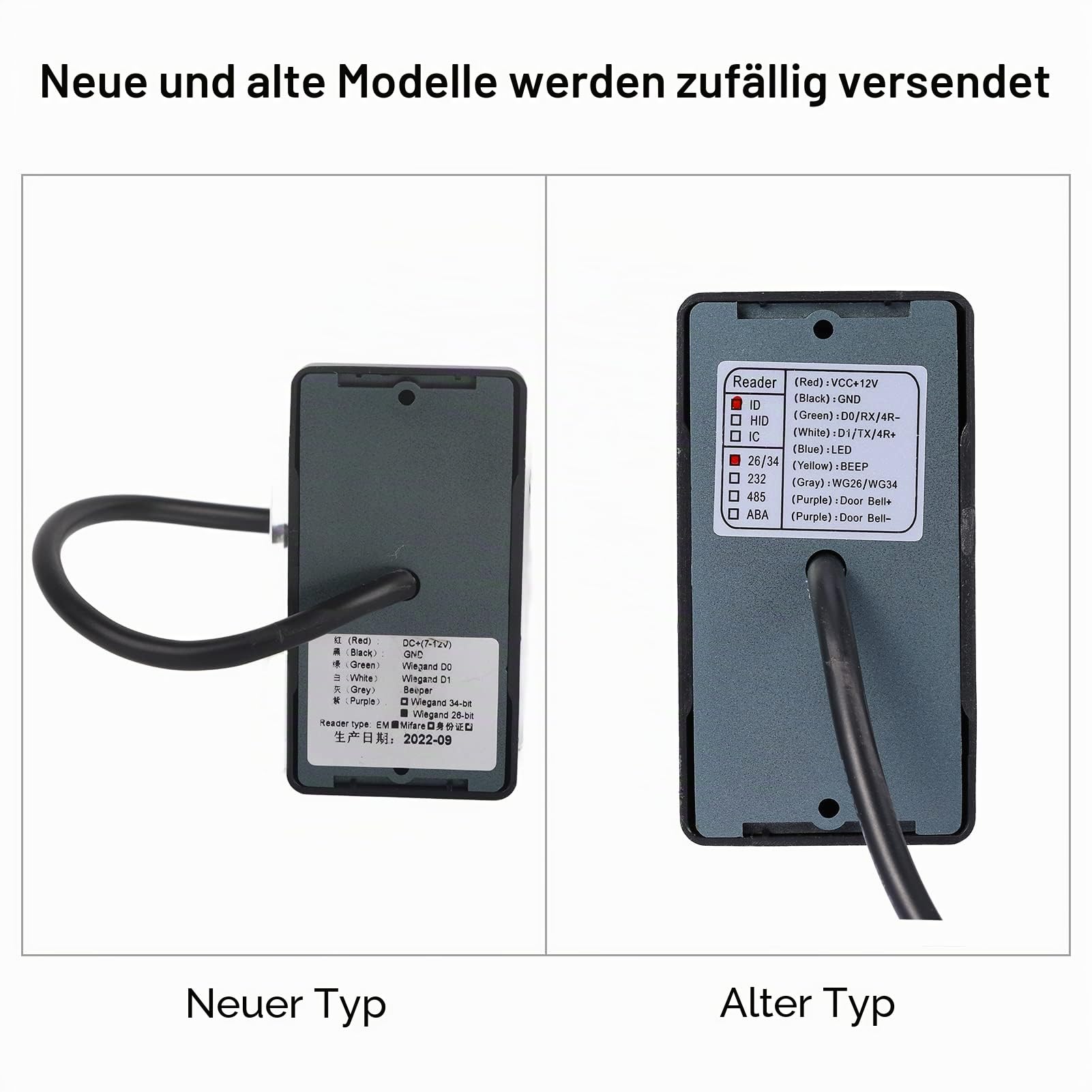 Sicherheit RFID EM ID-Kartenleser 125KHz Wiegand 26 Wasserdicht
