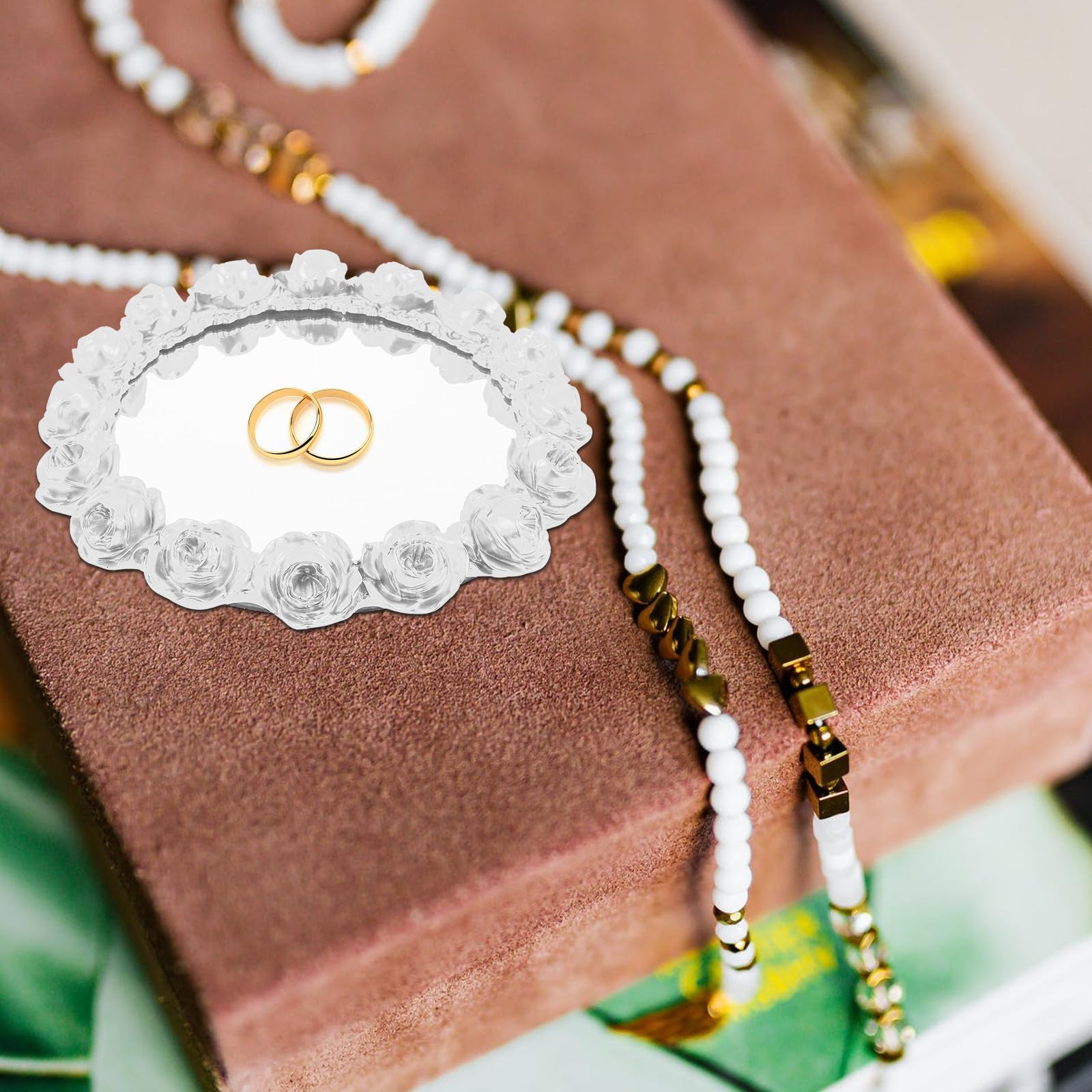 iplusmile Bandeja de Tocador para Almacenamiento de Joyas de Resina Diseño Elegante y Servicio de Alimentos Hogar