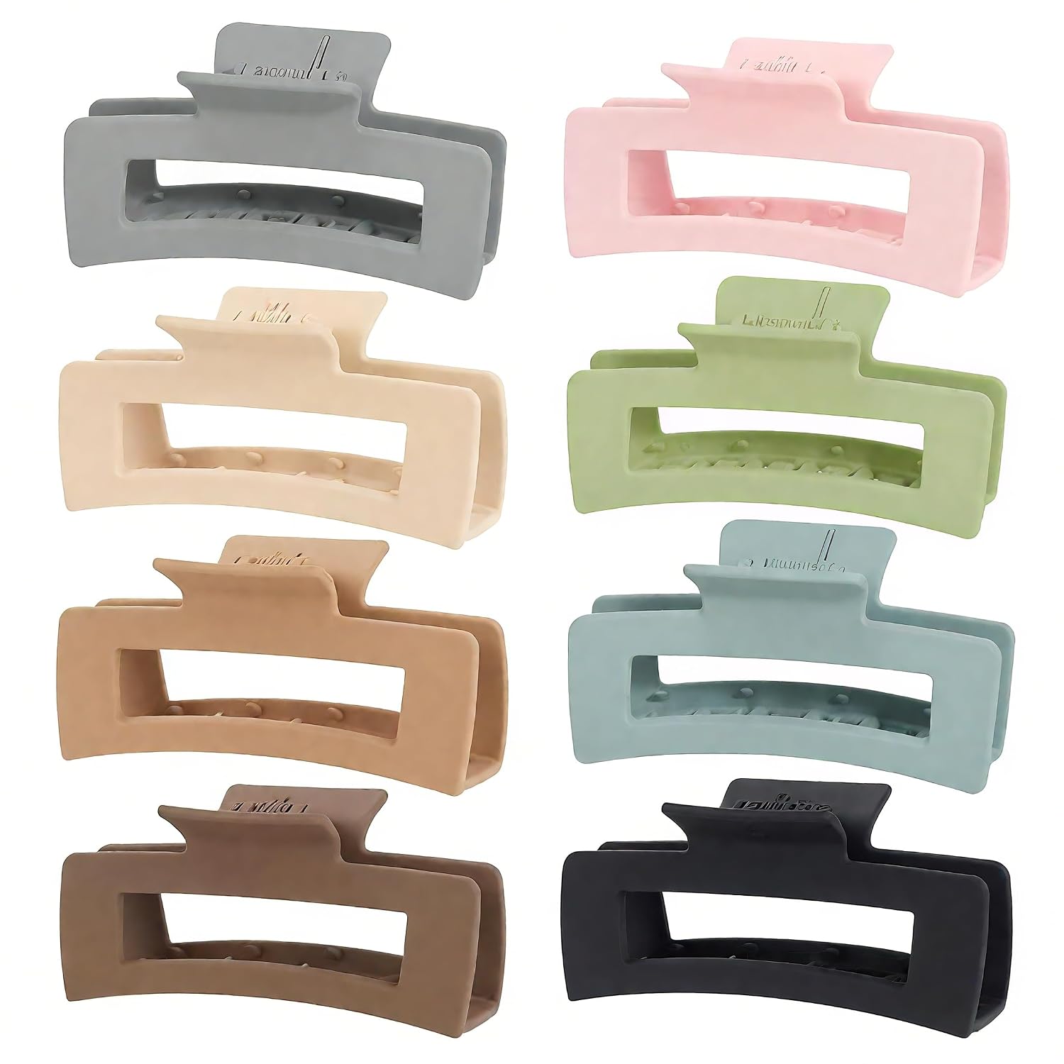8 Pack Large Hair Clips for Women - Matte Claw Clips