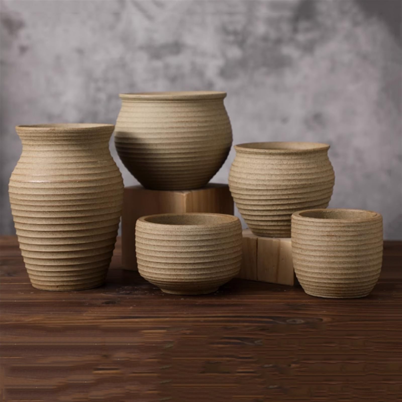Doniczki na kwiaty Doniczki na rośliny sukulenty szorstka ceramika kształt wycięcia doniczki duży dwuczęściowy zestaw Vintage wysoki Model ceramiczne doniczki Doniczka
