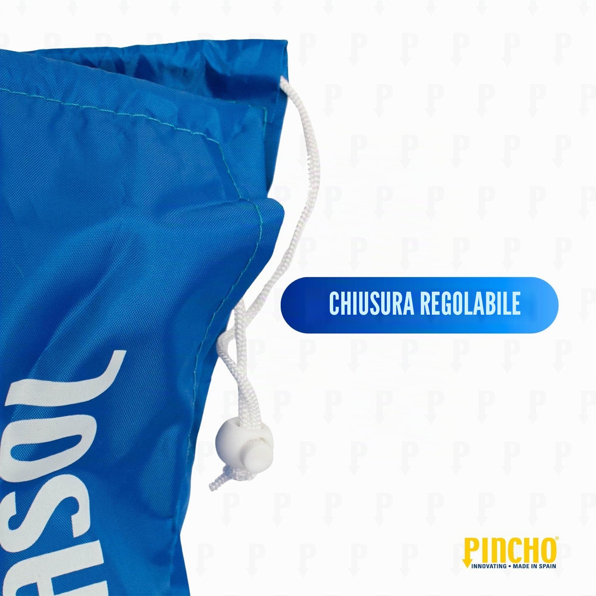 Fodero Ombrellone da Spiaggia - PINCHO - Sacca x Ombrellone, Porta Ombrellone da Spiaggia, Borsa Trasporto Resistente Impermeabile con Manico e Finestra Trasparente - Blu 117x25 cm, fino a 240 cm