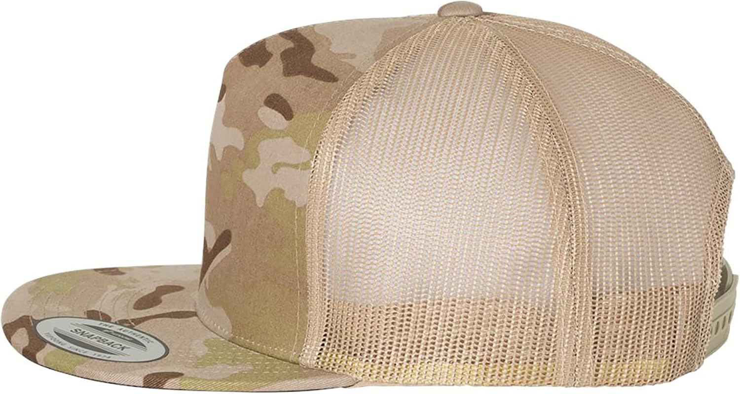 Yupoong YP Classics 6006 High Profile Flat Visor Snapback Trucker Hat - Blank, Bulk Caps