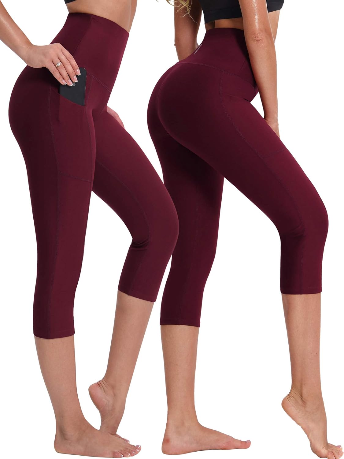NELEUS Women's Yoga Running Capris Tummy Control High Waist Workout Pants - Image 2