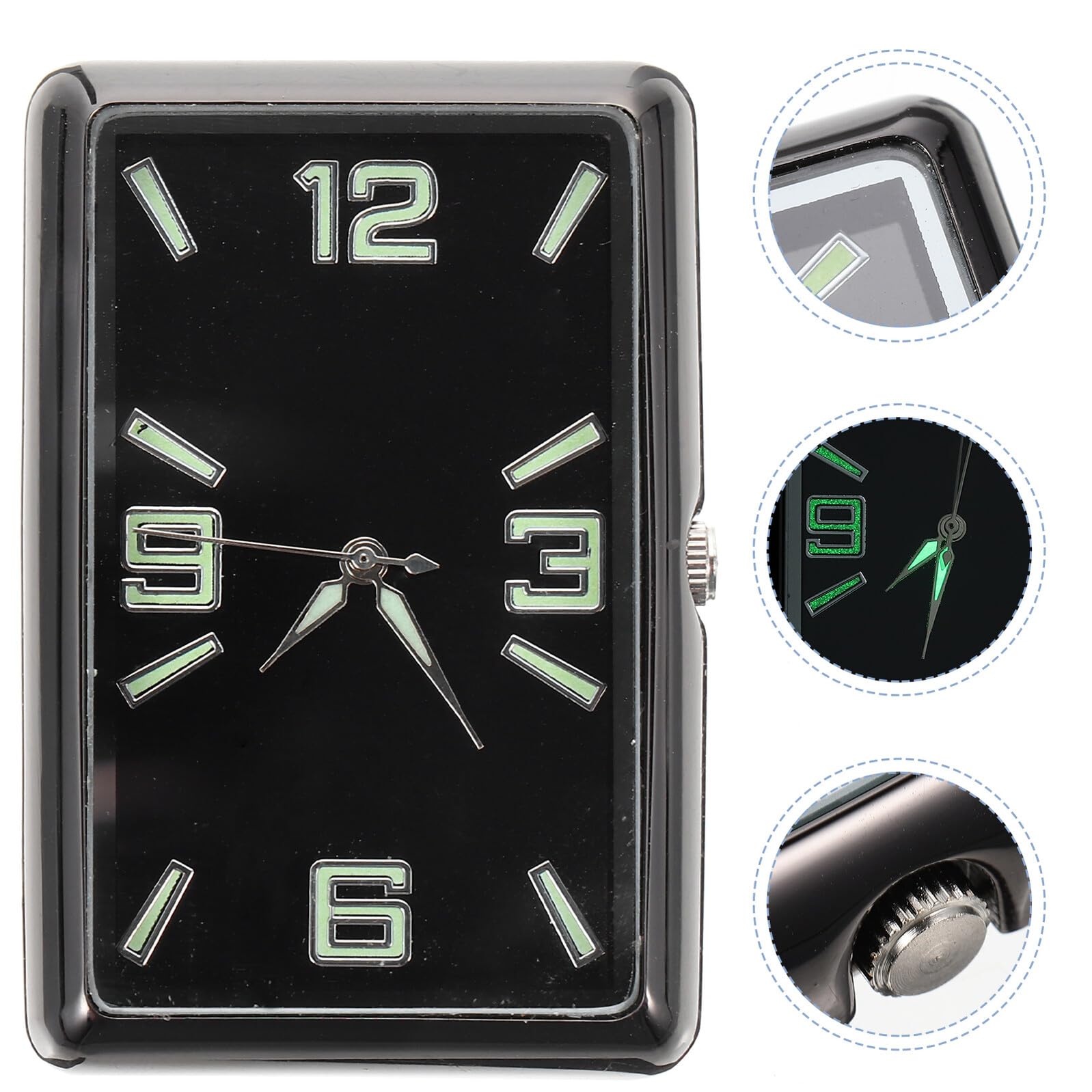Reloj Cuadrado Analógico para Coche Decoración de Tablero Diseño y Duradero Uso Automóvil Oficina Hogar y Escuela