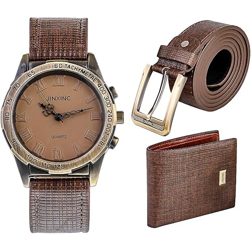 Souarts Men Watch Set, Gifts for Men Watches Set, Men Gifts Watch, Mens Gifts Birthday Gifts Artificial Leather Men Watch, Mens Watch Gifts Set Gifts Box Organizer
