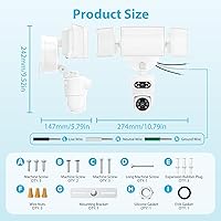 Vista 9 de Olafus 2K Dual Lens Security Camera Outdoor, 360° Auto Tracking, 5500LM Floodlight, Color Night Vision, Motion Detection, 2-Way Audio, Alexa/Google