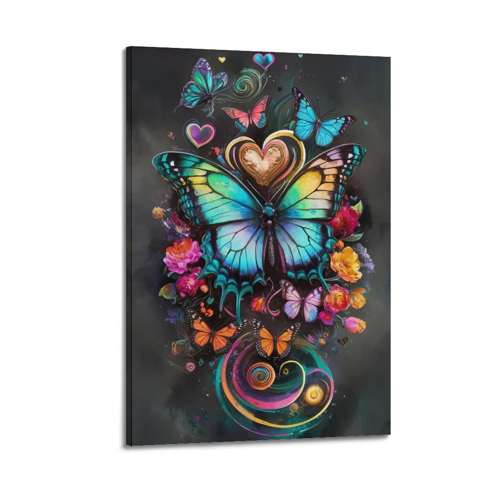 WZKTCL Animal Artwork Poster Colourful Butterflies Poster Decorative Painting Canvas Wall Posters And Art Picture Print Modern Family Bedroom Decor Posters 24x36inch(60x90cm)