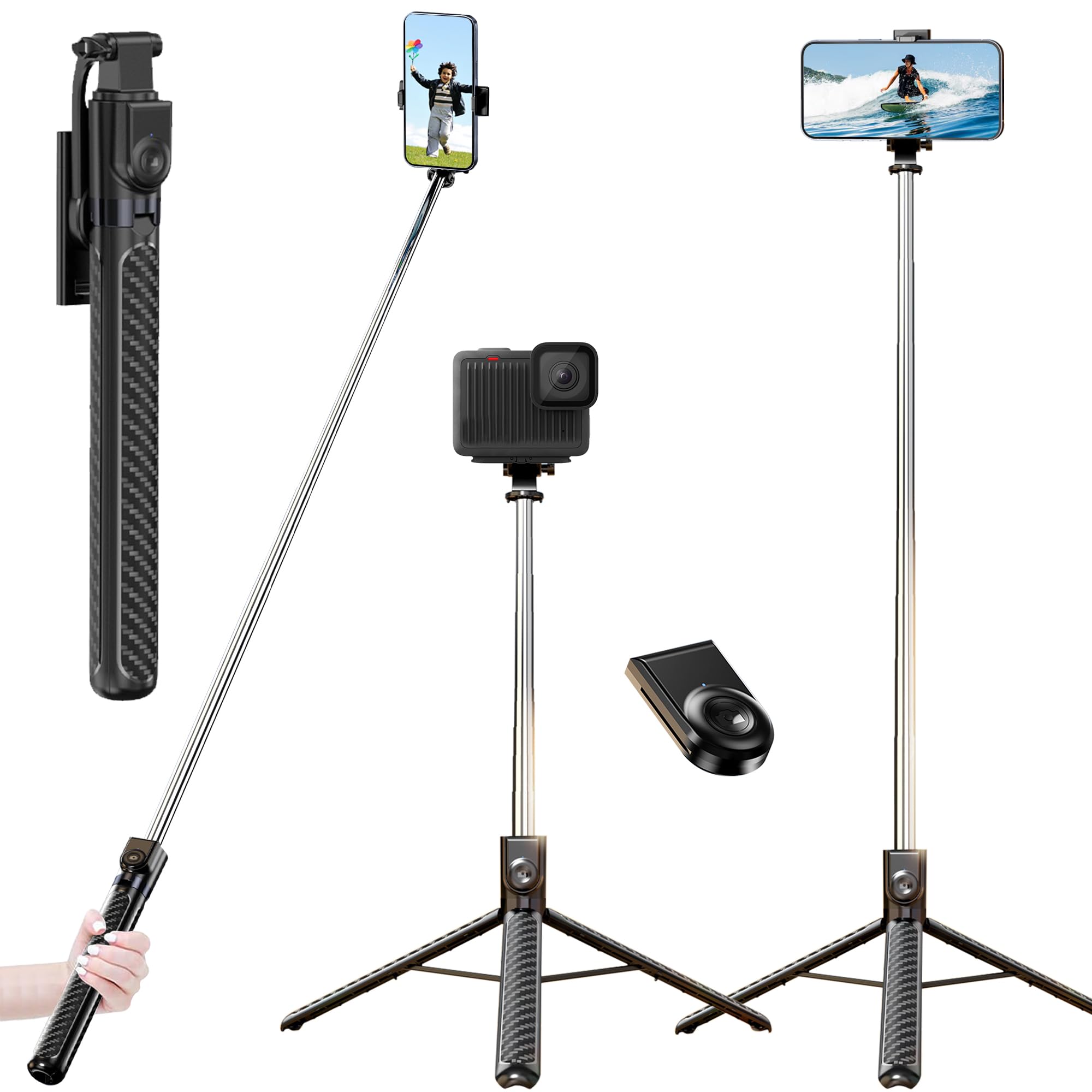 Wecool Long Selfie Stick with Tripod Stand Extendable Upto 71inches,7 Section Pole Extention, 360 Degree Rotational Mobile Holder,Compatible with GoPro/Camera/Mobile, Perfect for Vlogging & Photoshoot-picture-26