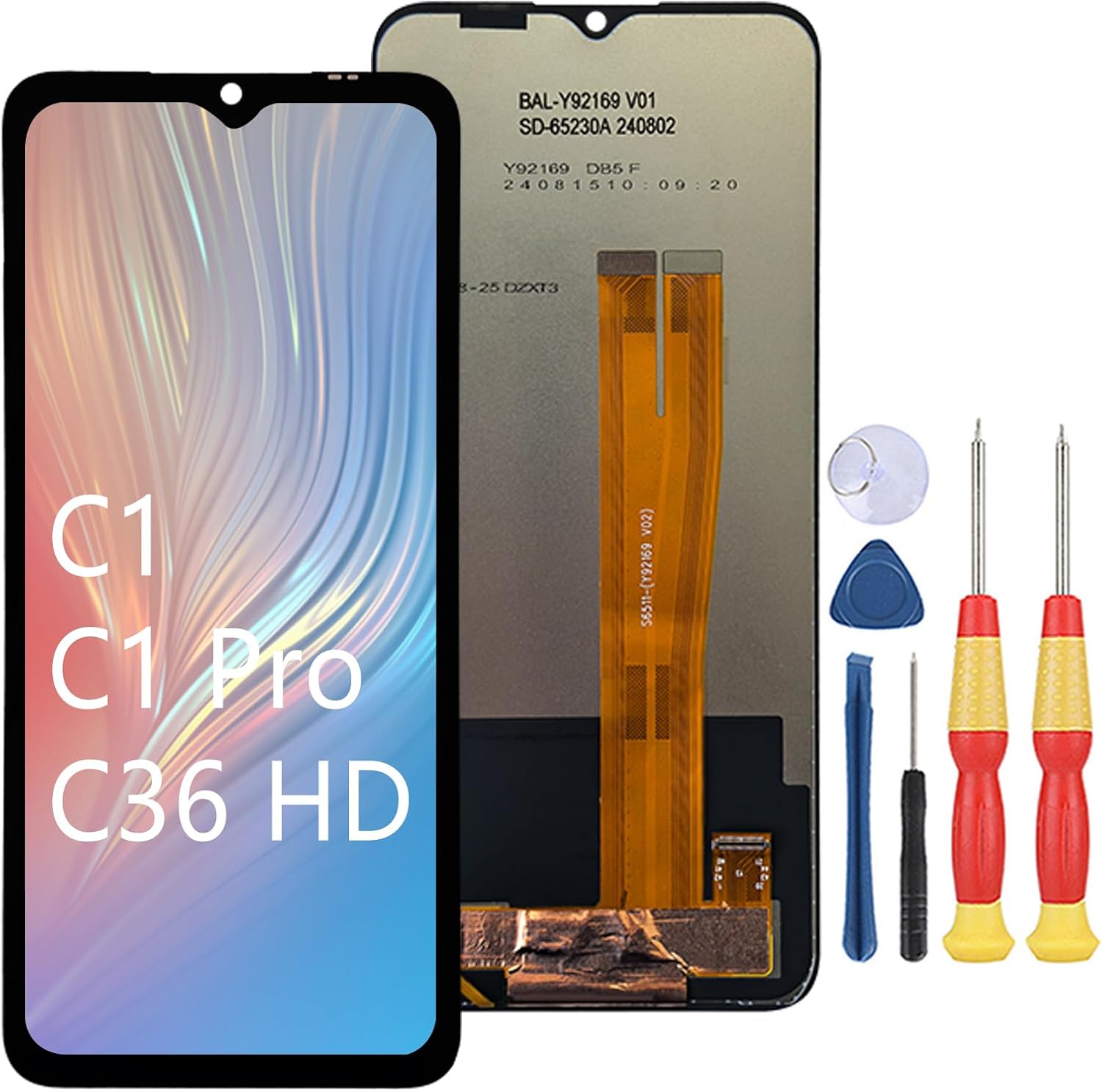 LCD Display Compatible with Oukitel C1 / C1 Pro / C36 HD LCD Display Touch Screen Assembly Repair Replacement Parts with Tools.