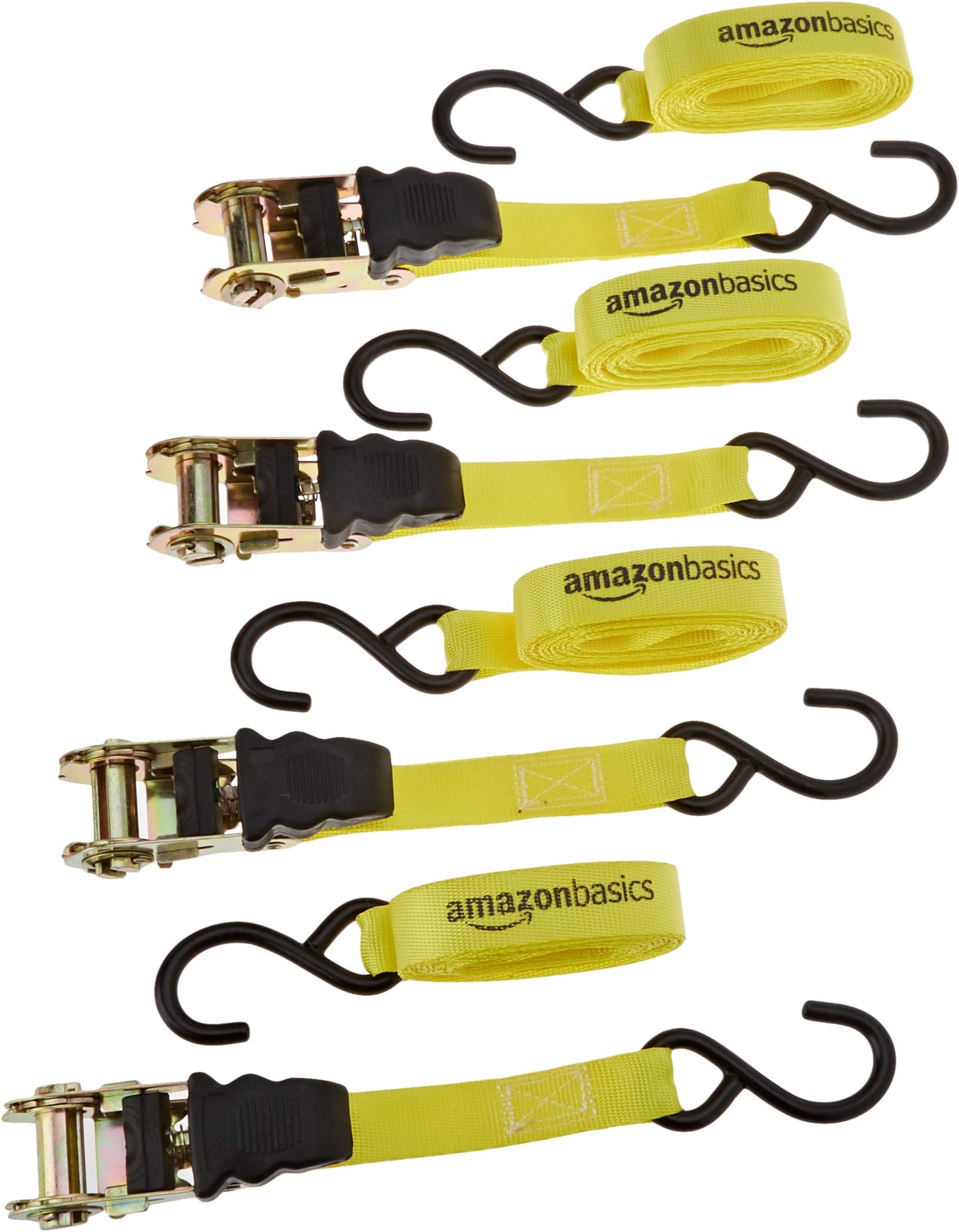 Amazon Basics Ratchet Strap, Pack of 4, Rachet