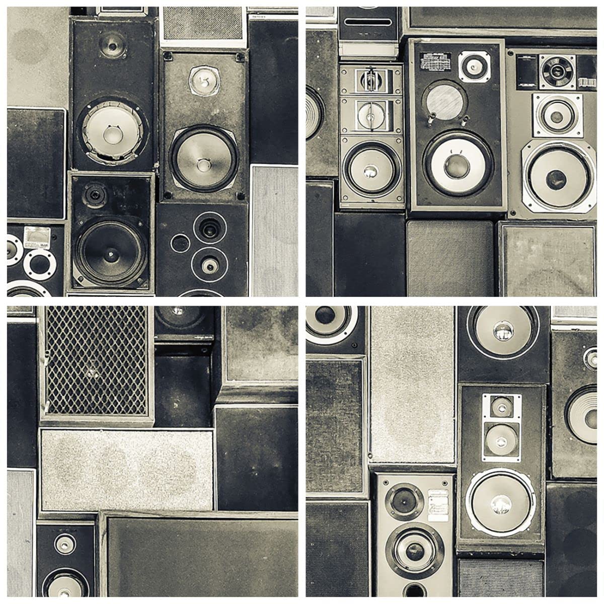 ARTTOR Cuadro sobre Vidrio 45x80 cm Moderno Vertical Música Vintage - 4163