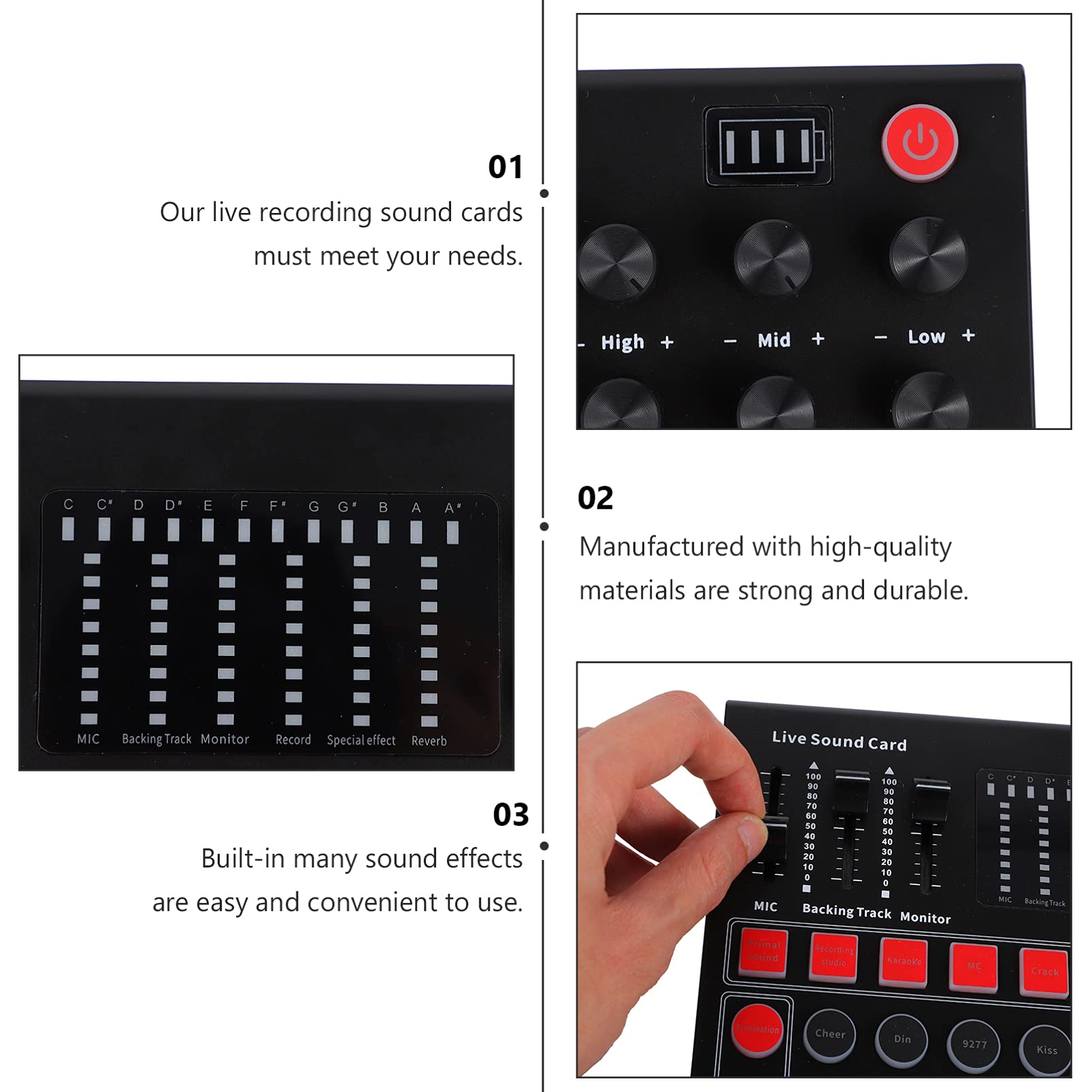 balacoo Voice Changer Audio Mixer Sound Card RGB Lighting Portable Live Streaming Equipment for Gaming Karaoke and Music Recording Compatible Phone and Game Consoles