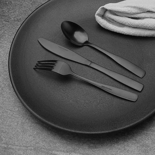 Miniatura 3 de Vanys Juego de cubiertos de 40 piezas, acabado satinado, servicio de cubiertos para 8, cuchillos, tenedores, cucharas incluidas, apto para