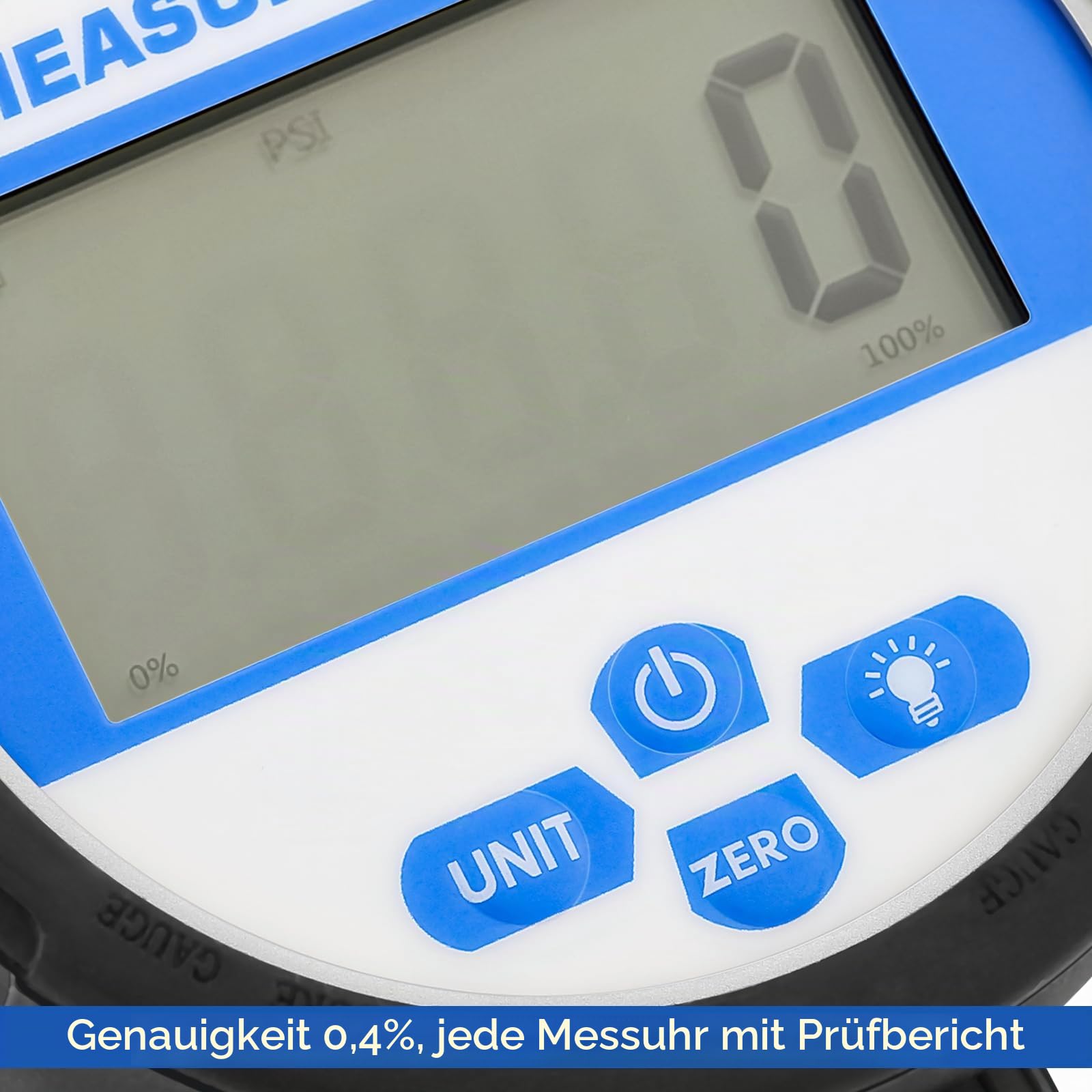 Digitales Drucktest Kupplungsset, 0-700 BAR, 1/4" NPT-Stecker, Manometerprüfer-1 Manometer, 1 Schlauch, 2 Kupplungen, schwarzer Silikonschutz