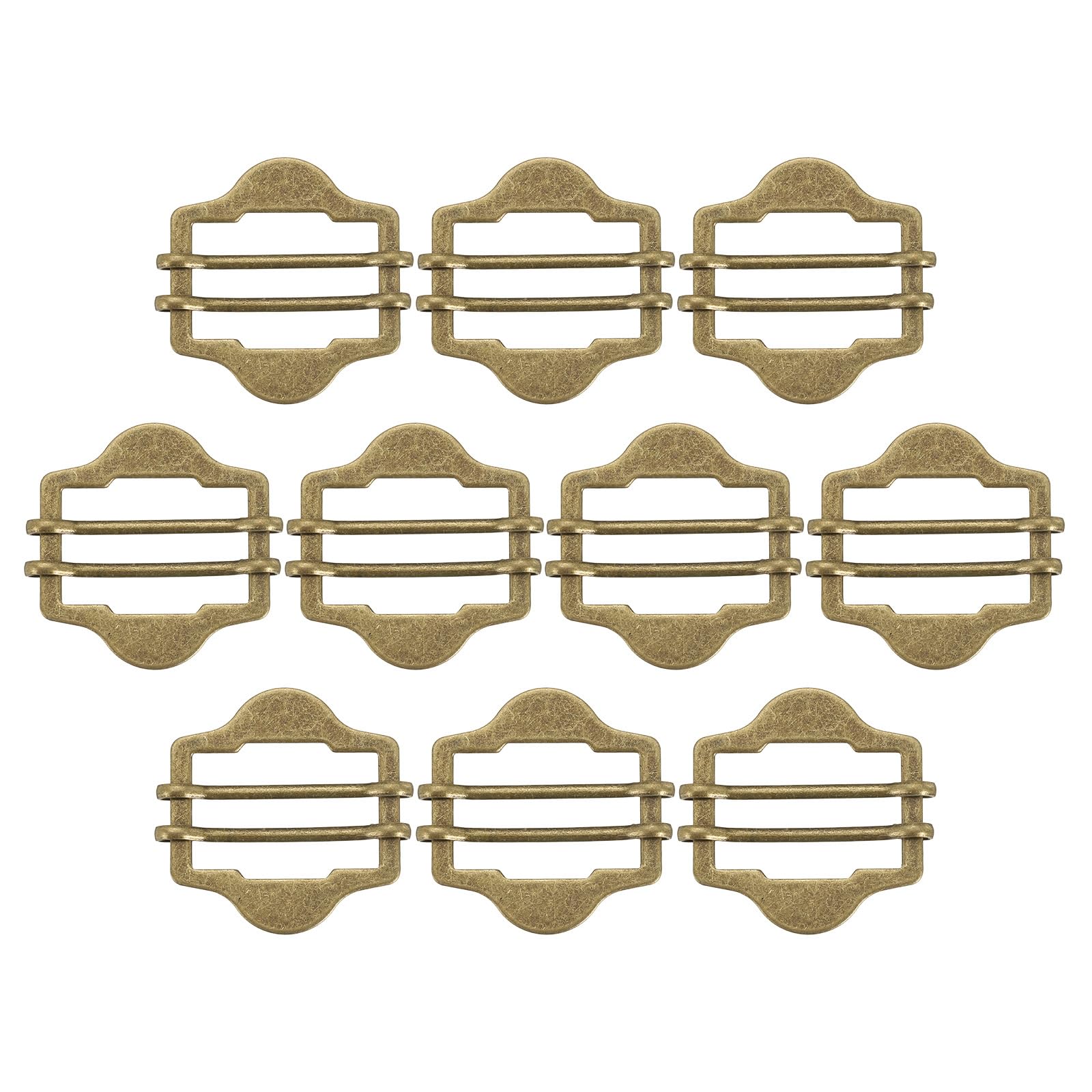 PATIKIL 1.2 Inch Vest Buckles, 10 Pcs Metal Vest Buckle Slide Adjuster Clasp Double-Pin Hexagonal for Suit Belt Bags Cloth DIY Accessories, Bronze