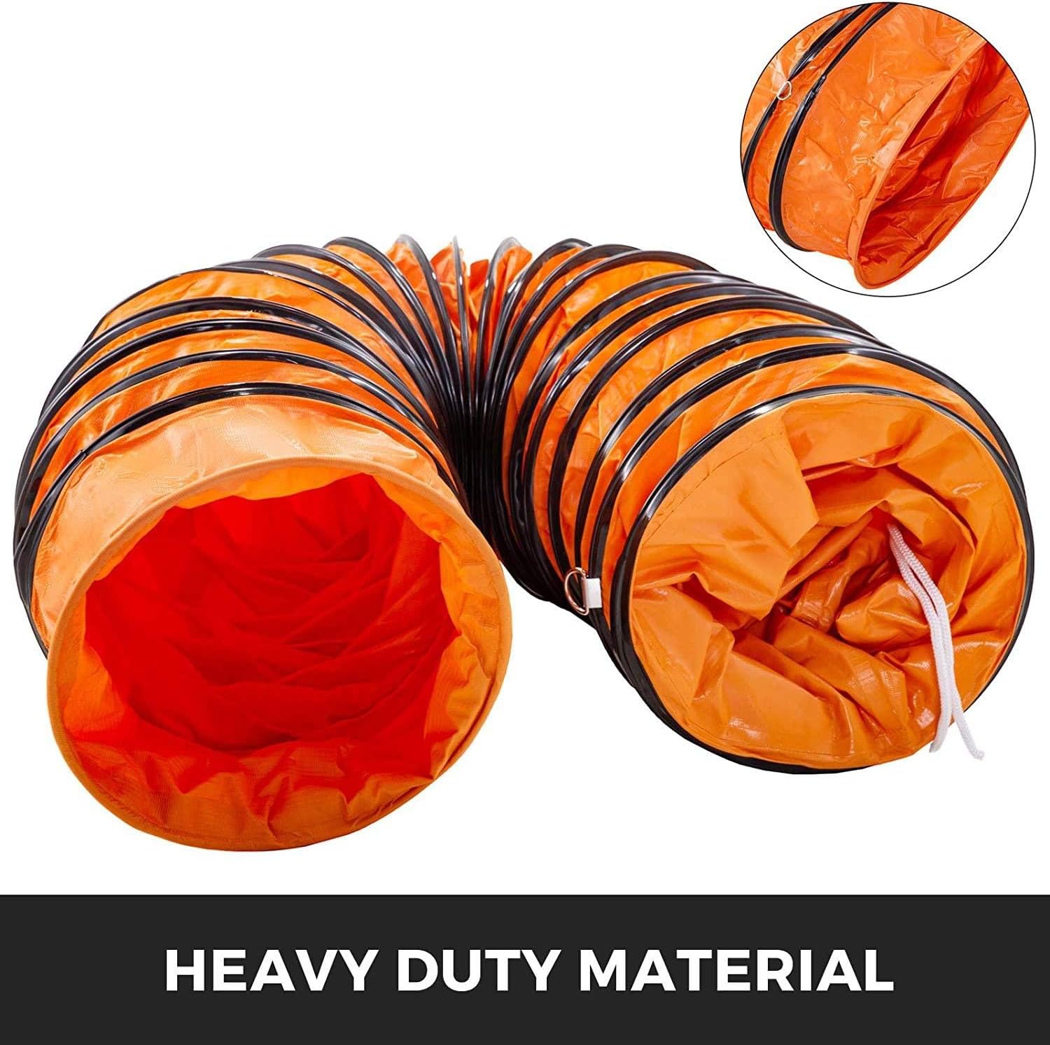 PVC Flexible Duct Hosing 5m/10m Portable Heavy Duty PVC Ventilation Duct Flexible Fan Ducting 200/300/400/500/600 mm Dia Flame Retardant 5M-diam:200mm