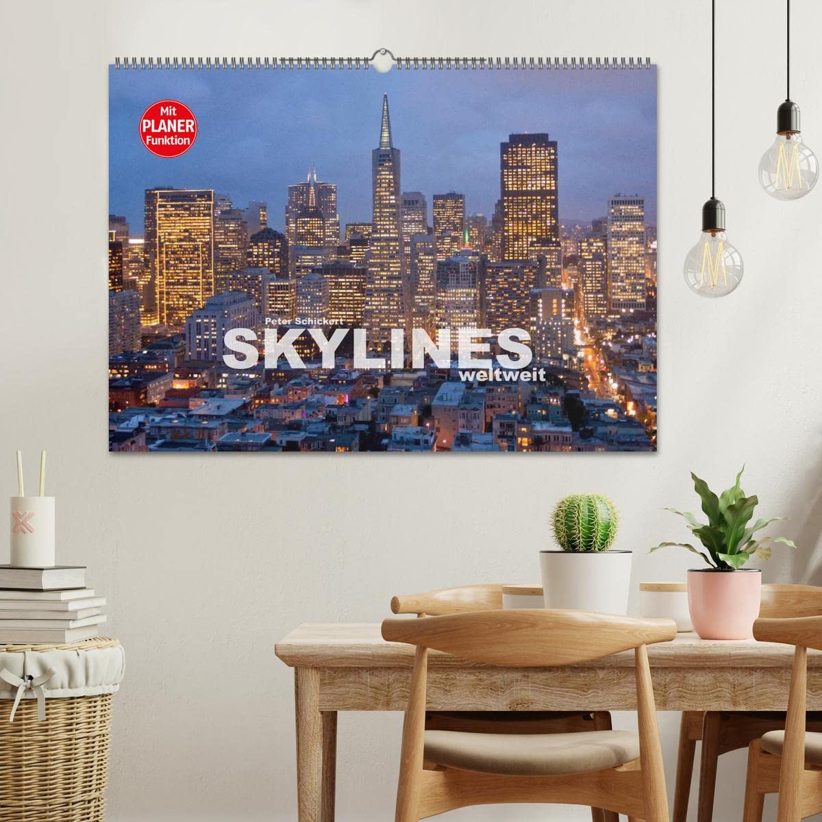 CALVENDO - Skylines weltweit (Wandkalender 2027 DIN A2 quer), Monatskalender: 13 urbane Ansichten von Skylines auf 5 Kontinenten