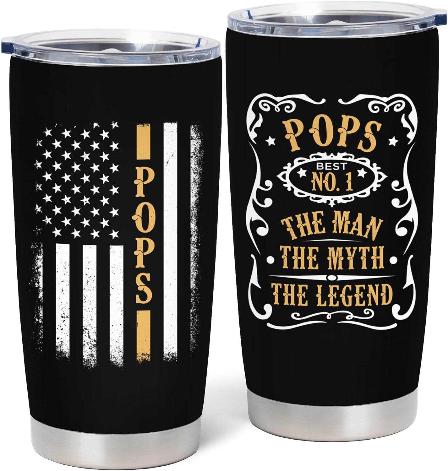 Pops Gifts for Grandpa, Pop Gifts from Grandkids, Best Pops Ever Gift, Christmas Fathers Day Birthday Gift for Pops from Grandchildren, Grandpa 20 Oz Tumbler