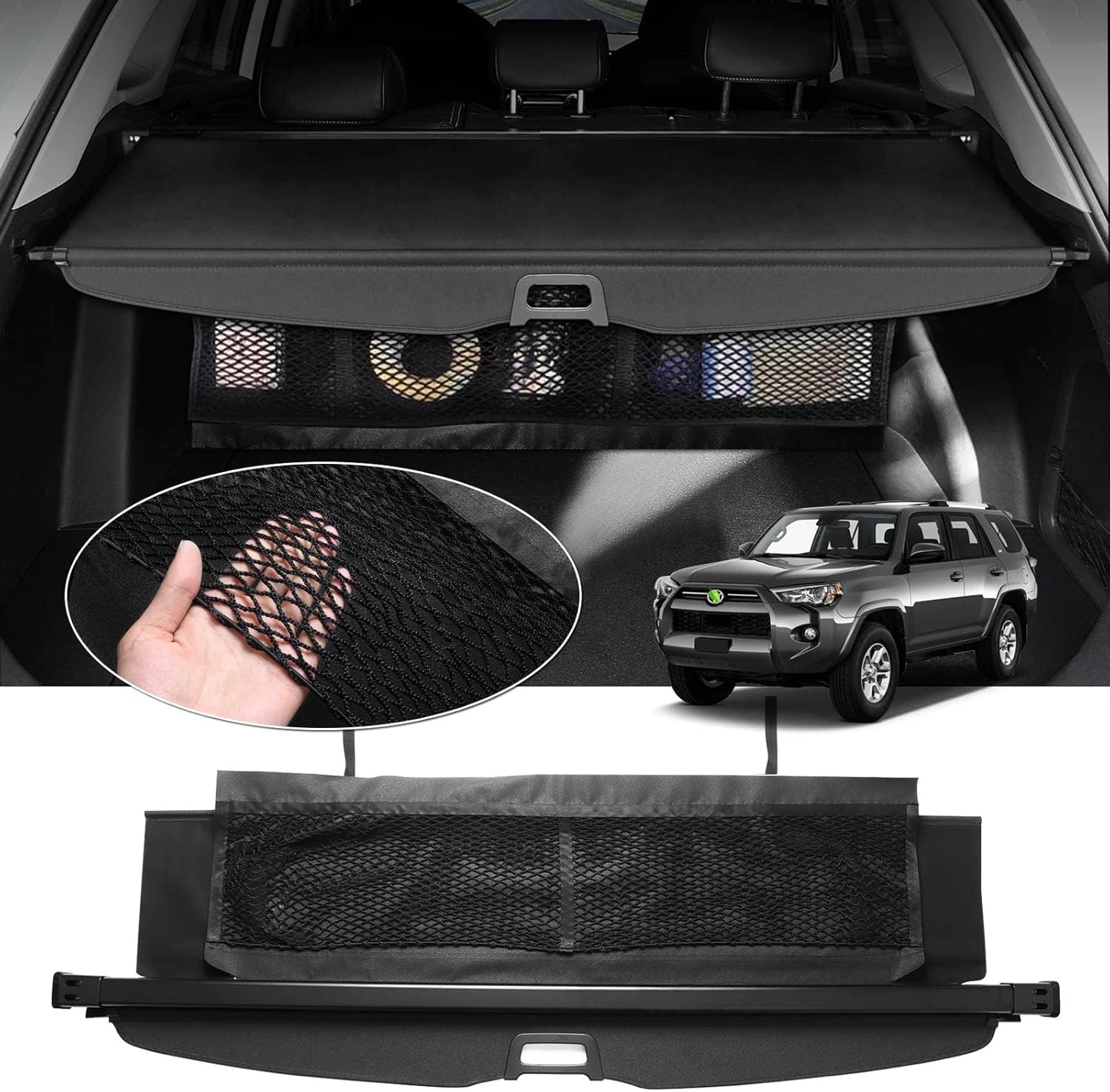 Retractable Cargo Cover for 2023 2024 2025 Kia Sportage Accessories Trunk Cover Security Shield Shade Carbon Fiber Texture Waterproof