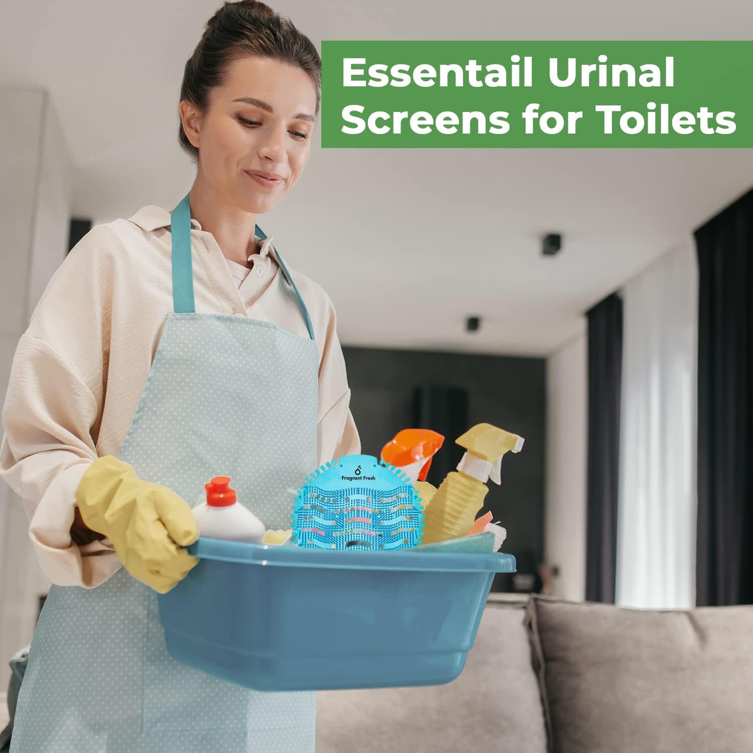 Urinal Screen Deodorizer (Lemon, 15 Count) – Anti-Splash Urinal Mats Deodorizer Fresh Pads for Toilet, Bathroom, Restaurants, Offices, Schools, Hotels