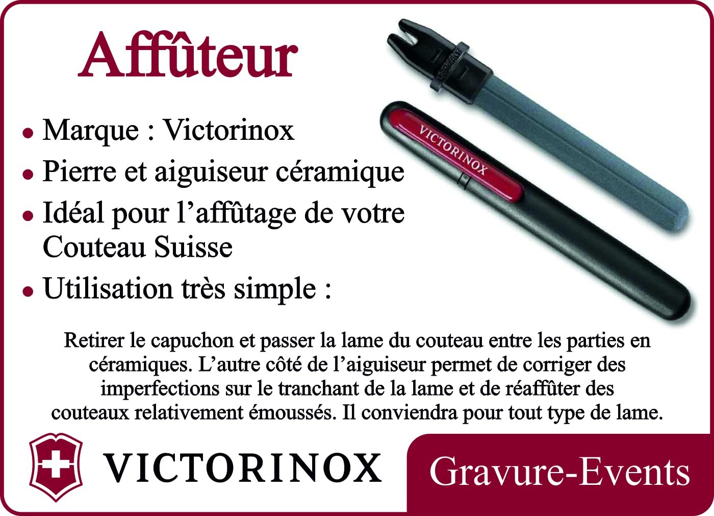 Gravure Events - Couteau Suisse Fieldmaster 16 fonctions personnalisé avec votre prénom