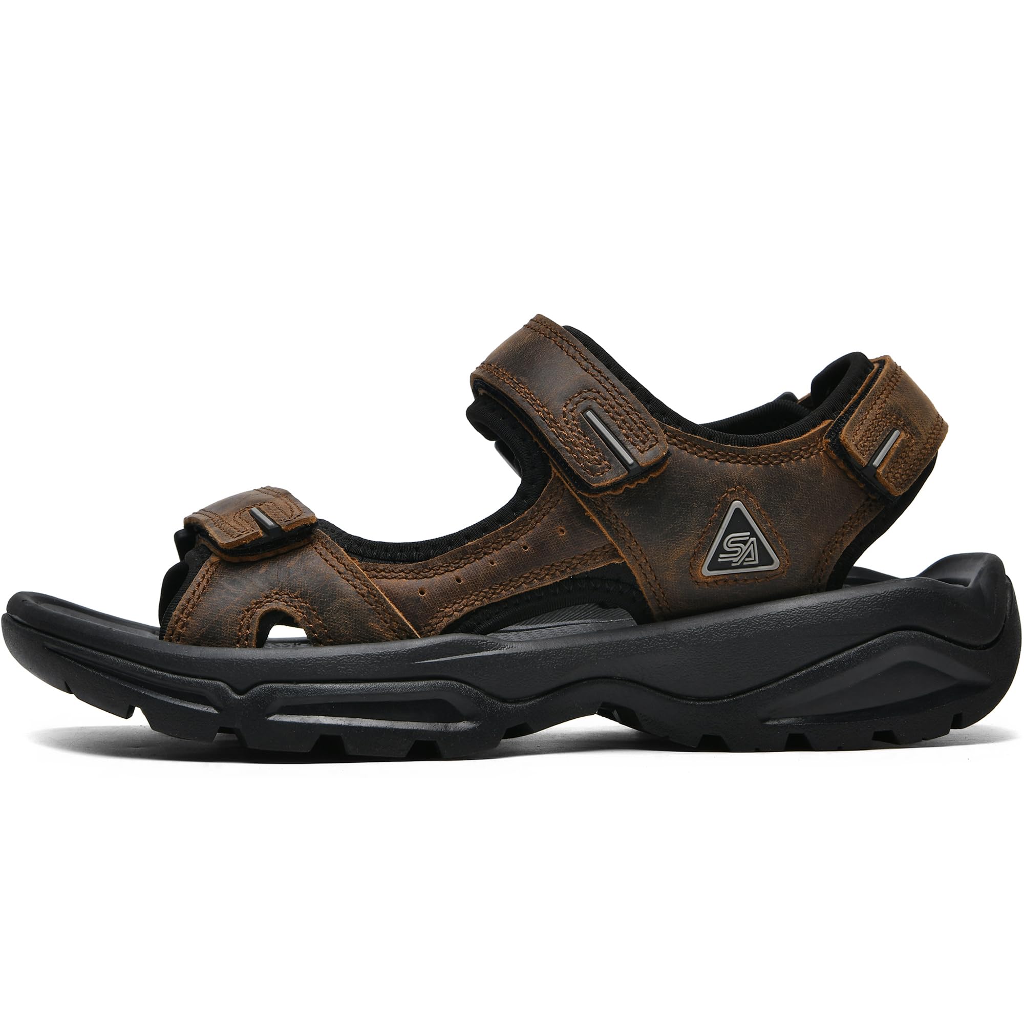 Men's Leather Athletic Sandals Hiking Shoes EVA Cushion Foam Midsole With Arch support Rugged Durabrasion Rubber Outsole — view 3