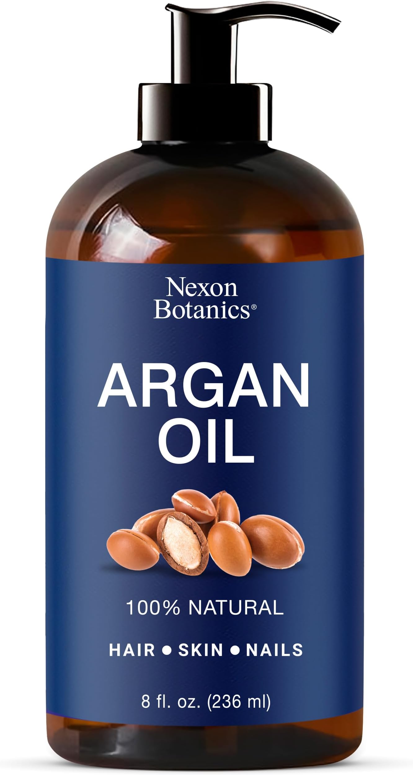 Argan Oil for Hair Growth 8 fl oz - 100% Natural Moroccan Argan oil for Face, Body, Skin and Nails - Aceite de Argan