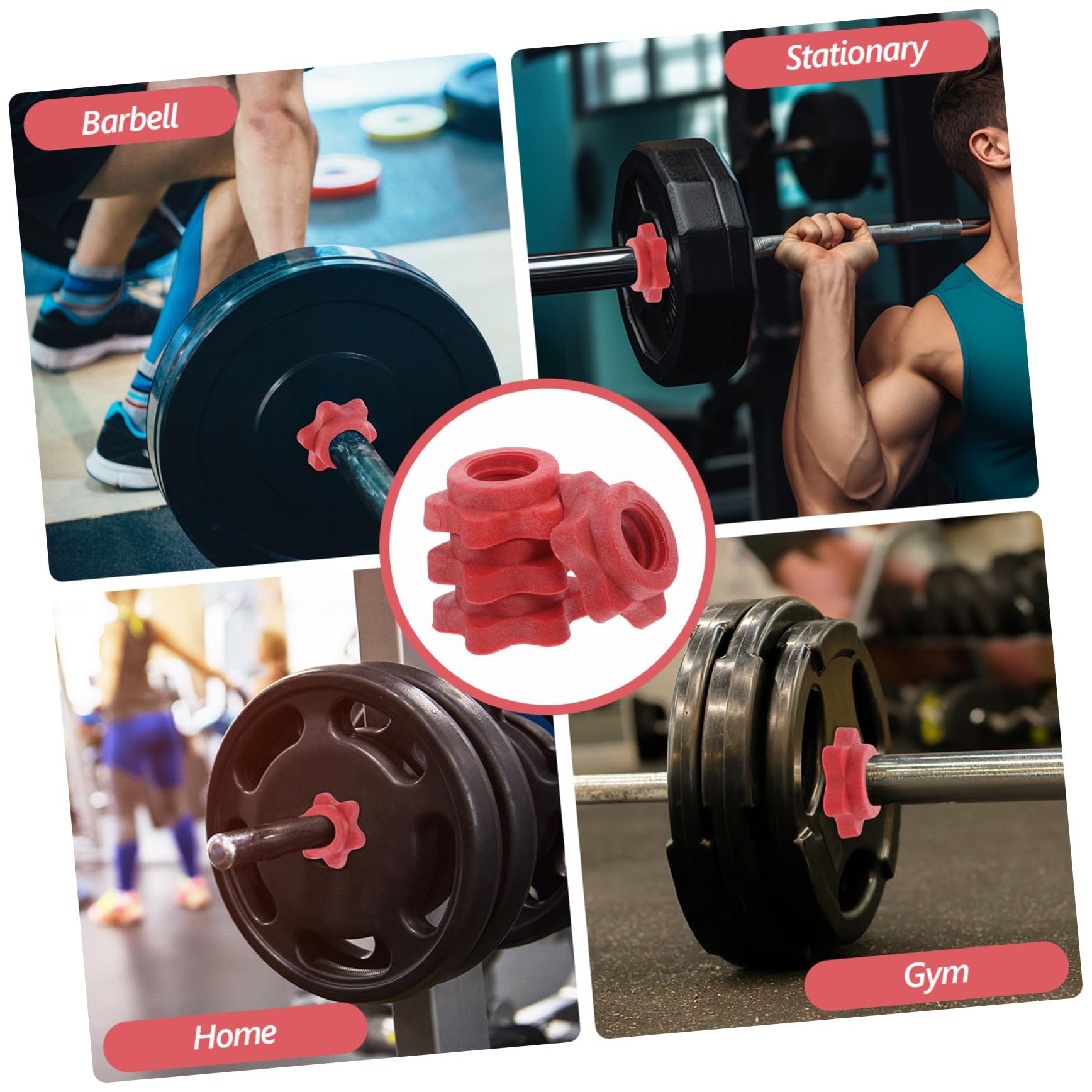 Unomor Sturdy Plastic Barbell Accessories Self-Locking Nut Universal Dumbbell Locking Nut Barbell Parts Set