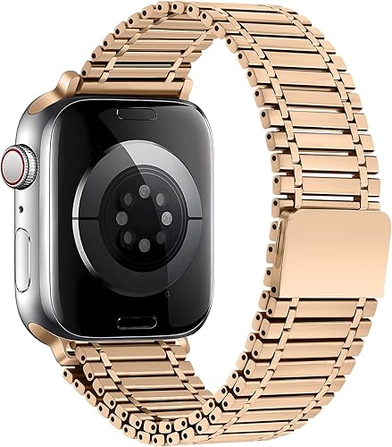 Magnética para Apple Watch Band 1.772 in 1.732 in 1.614 in 1.575 in 1.496 in 1.654 in correa de metal de acero inoxidable para hombre y mujer,