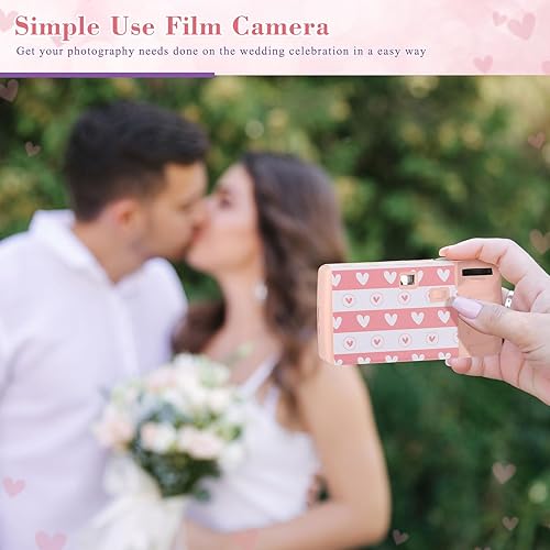 Miniatura 7 de Kigeli Paquete de 6 cámaras desechables a granel para bodas, cámaras de un solo uso de 1.38 pulgadas con flash desechables, película de cámara única