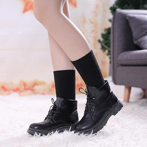 Miniatura 3 de LINEMIN Calcetines de lana para mujer, para invierno, cálidos, para senderismo, gruesos, cálidos, acogedores, para botas, calcetines de regalo, 5