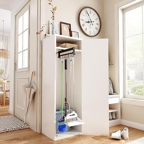 Miniatura 7 de SOYO Estantes ajustables para ollas de 22 pulgadas, organizador extraíble para ollas y sartenes con 7 ganchos, armario de cocina extensible para