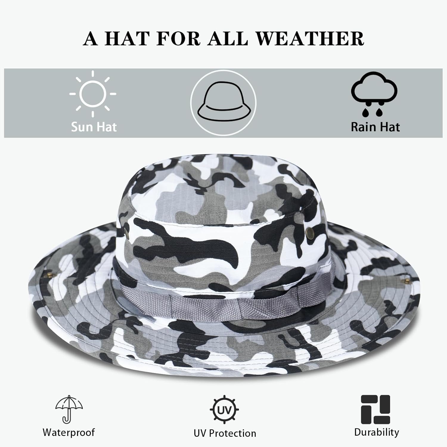 Sun Hats for Men Women Bucket Hat UPF 50+ UV Protection Boonie Hat for Safari Fishing Hiking Garden Beach - Image 2