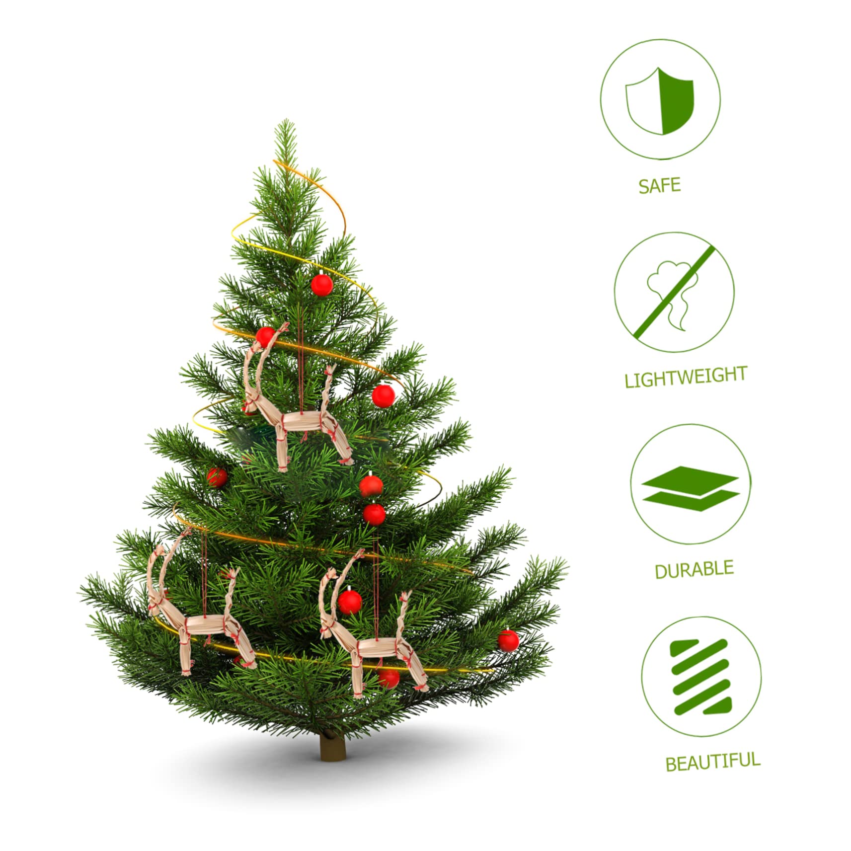 PRETYZOOM 40 Pz Decorazioni Natalizie in Paglia Ciondolo in Paglia Di Natale Decoro Sospeso in Ornamenti Di Di Natale Decorazioni Per La Casa Arredamento D'epoca Cannuccia