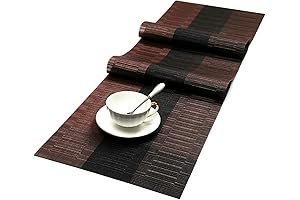 SHACOS Woven Vinyl Table Runners PVC Table Runners 12 x 90 inch...