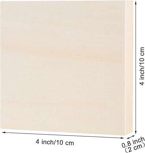 Miniatura 2 de ADXCO 8 paneles de madera de 3.9 x 3.9in sin terminar lienzo de madera paneles de madera para pintura, verter, uso de artes con aceites, acrílicos
