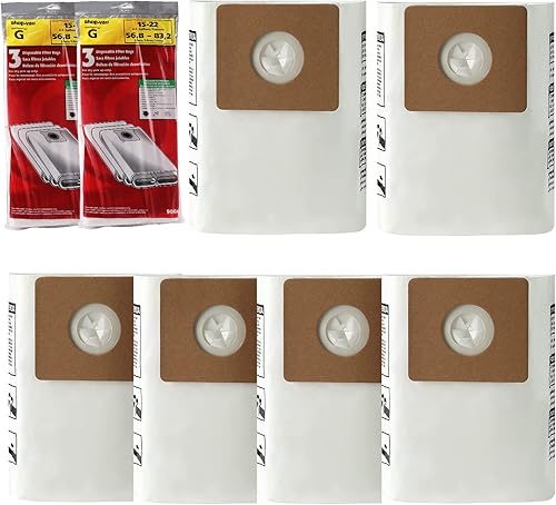 Shop-Vac 90663 Bolsas de filtro desechables de 15 a 22 galones, paquete de 6