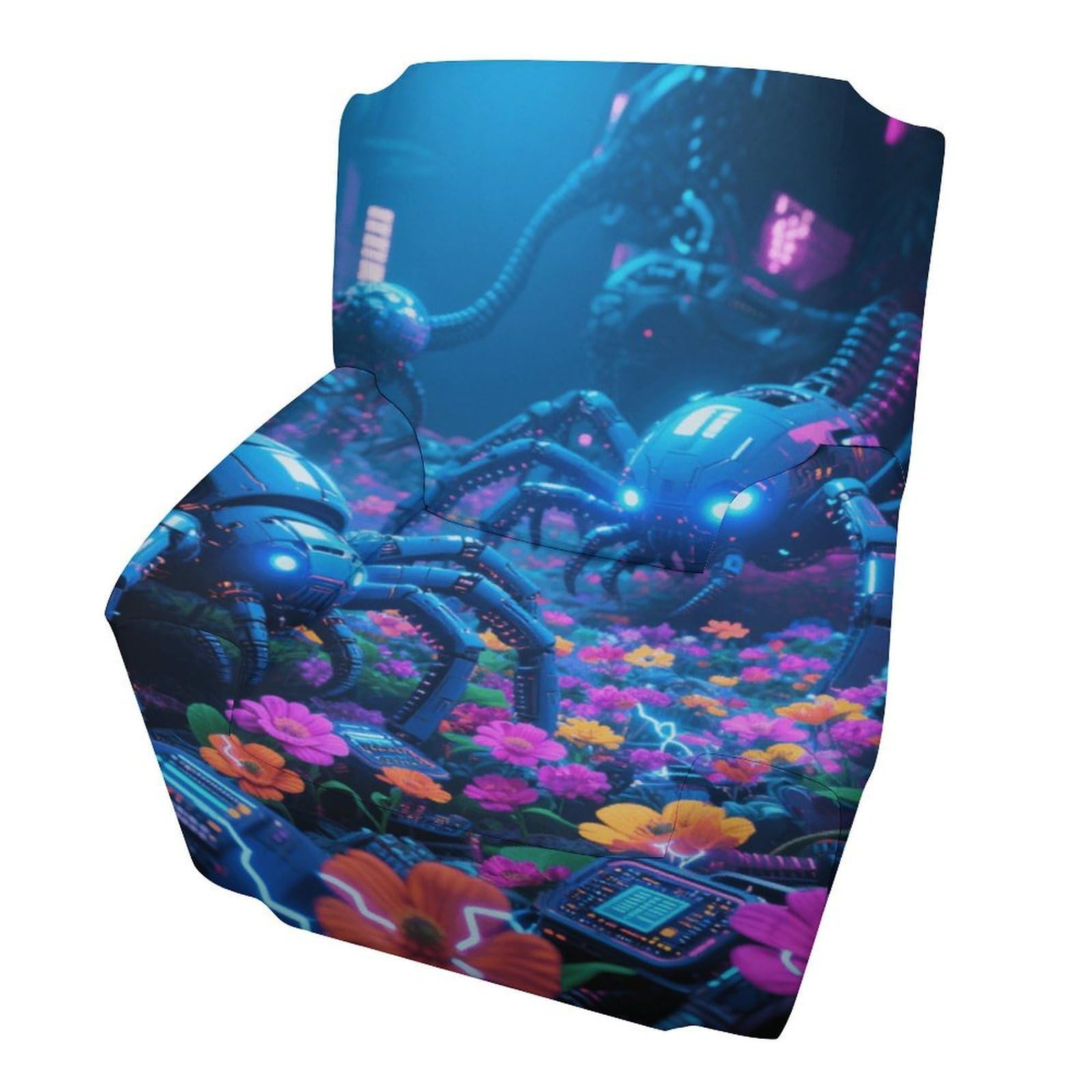 Fekiloot Style Neon Sea Of ​​Flowers Couch Cover Sofa Cover Sofa Slipcover