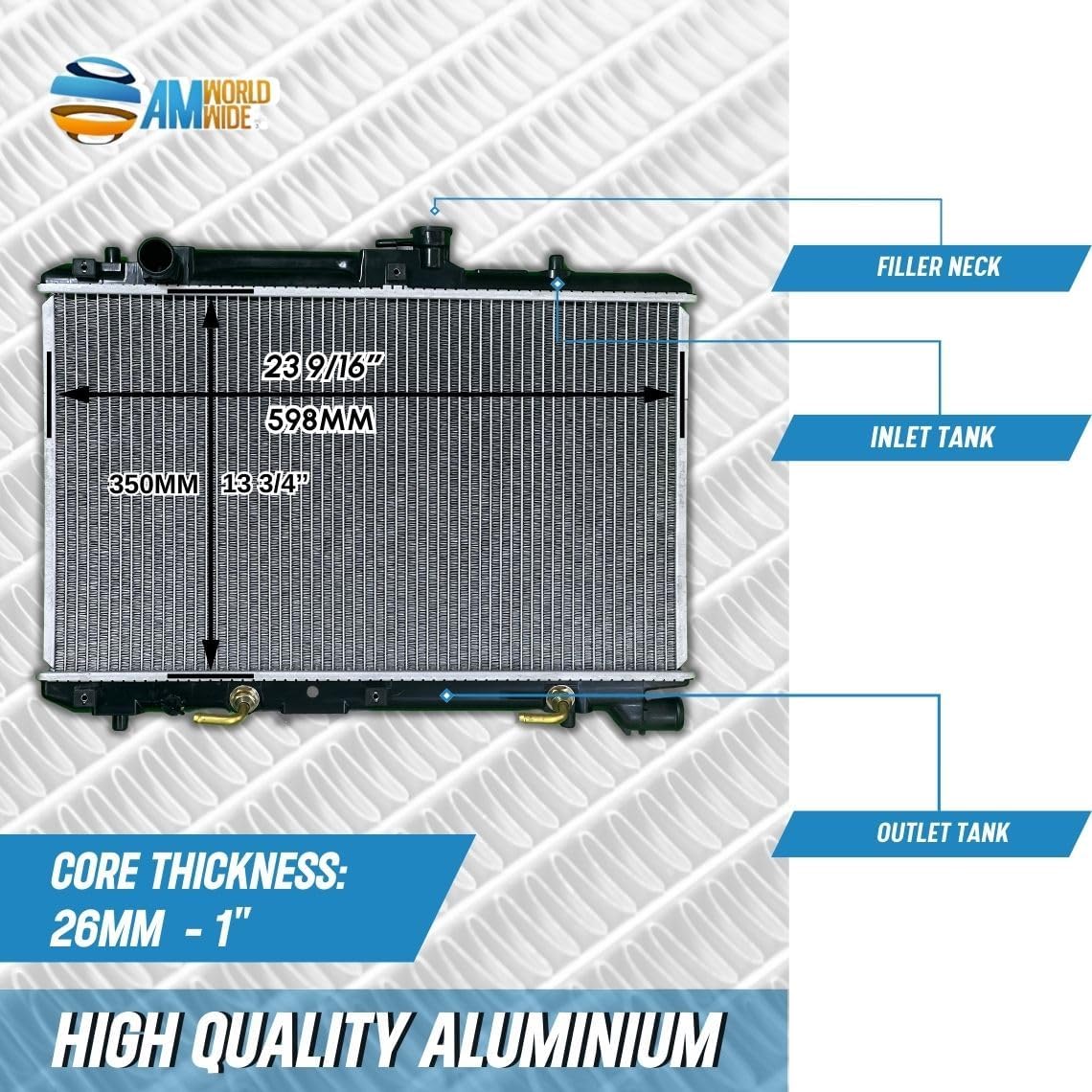 Radiator Replacement Compatible with Suzuki Esteem Cultus Crescent Baleno EG 1.8 Lts 16V 1999-2002 OEM 1770063G31