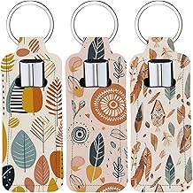 CRASPIRE Estuche para Bálsamo Labial Estilo Bohemio Llavero Estuche Rectangular Colorido Neopreno Estampado Goma Portátil Bolsillo para Brillo Labial Funda Mujer Bolsa Almacenamiento Maquillaje Viajes
