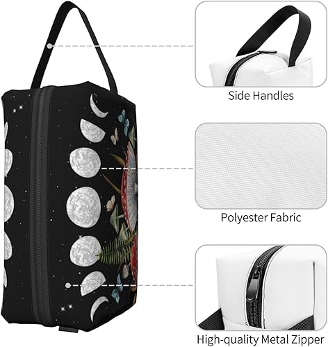 Miniatura 2 de YISHOW Bolsa de maquillaje de viaje Bolso cosmético de las mujeres Bolso de aseo espacioso adorable con cremallera, blanco12