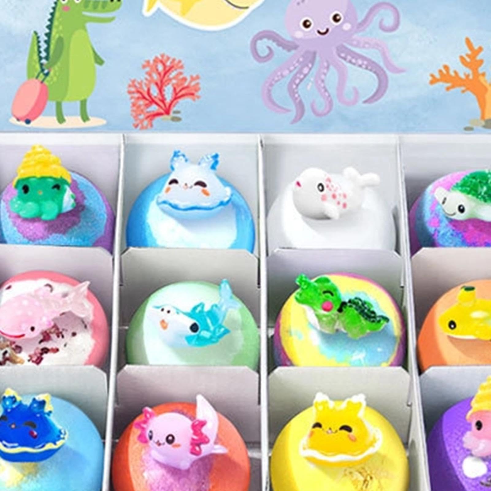 Baños de Burbujas para Niños Set Submarino de 12 Piezas con Animales | Bolas y Juguetes de Bañera para Niños para Pequeños en Piscina, Playa, Parque Acuático, Hogar y Viajes