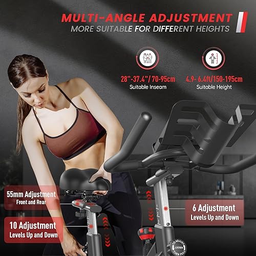 Miniatura 3 de PASYOU Bicicleta estática estática para interiores, bicicleta estacionaria ultra silenciosa para el hogar, bicicletas de ejercicio magnéticas para