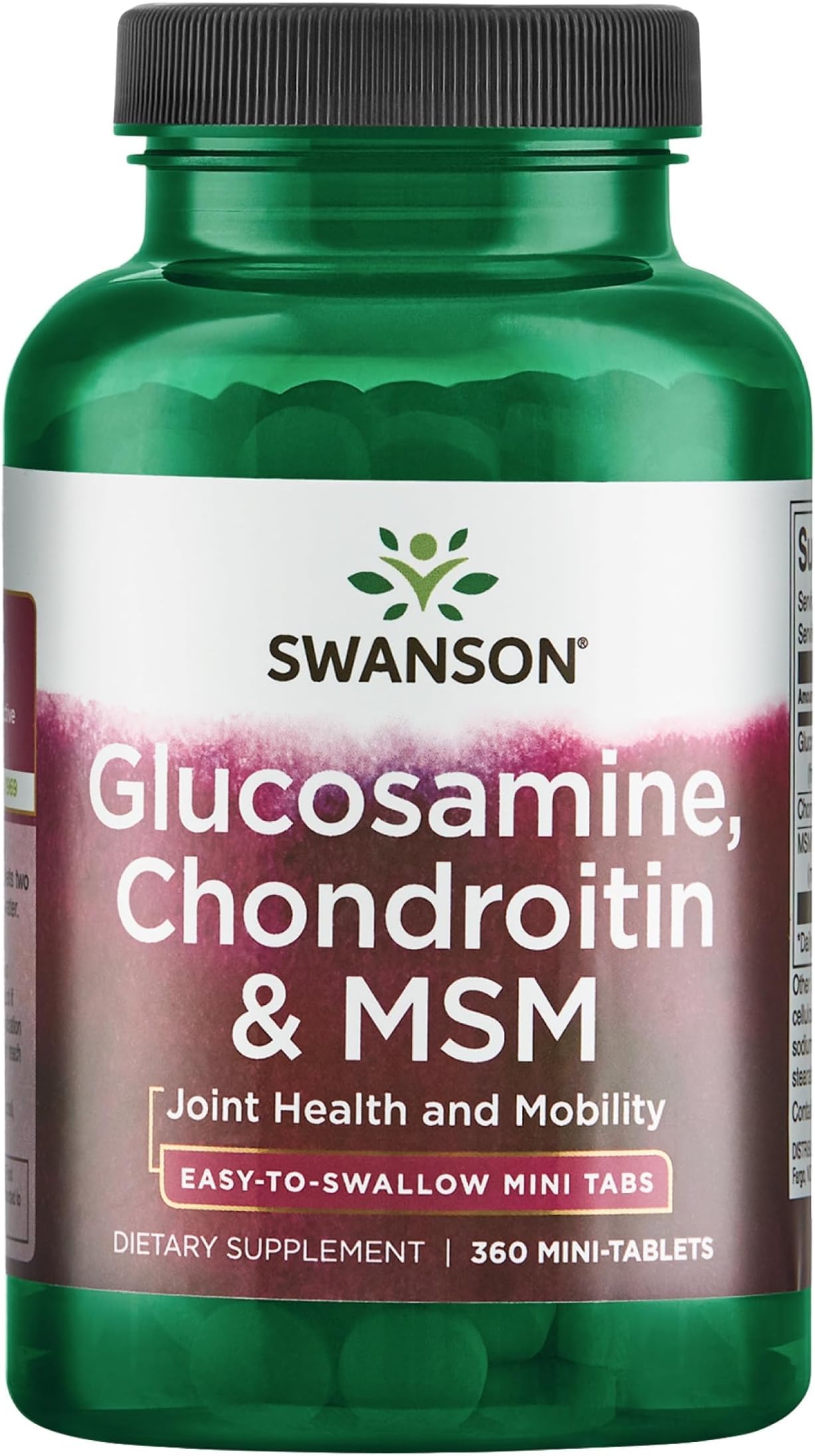 Glucosamine, Chondroitin & MSM - Cartilage & Joint Health Supplement* - Supports Mobility & Flexibility* - Easy-to-Swallow Mini Tablets - Gluten Free & Non-GMO - 360 Mini-Tablets