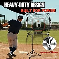 Vista 6 de 6'×6' Baseball Softball Practice Net,Baseball Backstop,for Hitting Pitching Batting Catching with Bow Frame,Bonus Strike Zone,Target