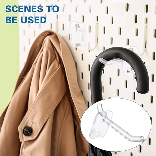 Miniatura 7 de 120 ganchos de plástico de 2.4 pulgadas para tablero de clavijas, ganchos de bloqueo para tableros de clavijas, manualidades, almacenamiento,